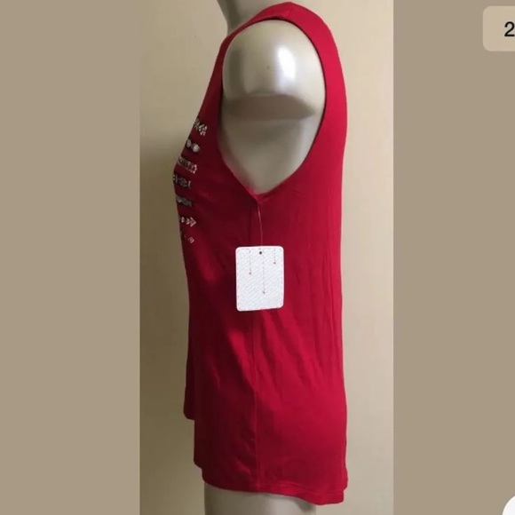 Rebellious One Country Flag Red Sleeveless Tank Shirt - Picture 2 of 5